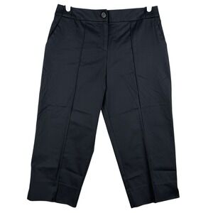 George Women's Stretch Cropped Pants Black Soot (Navy) Modern Fit Size 10 NWT
